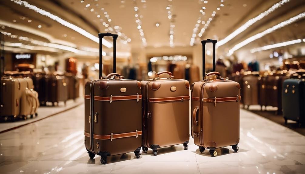 a group of luggage in a store
